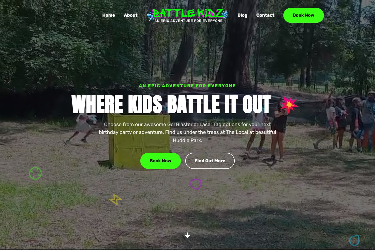 Battle Kidz website homepage screenshot