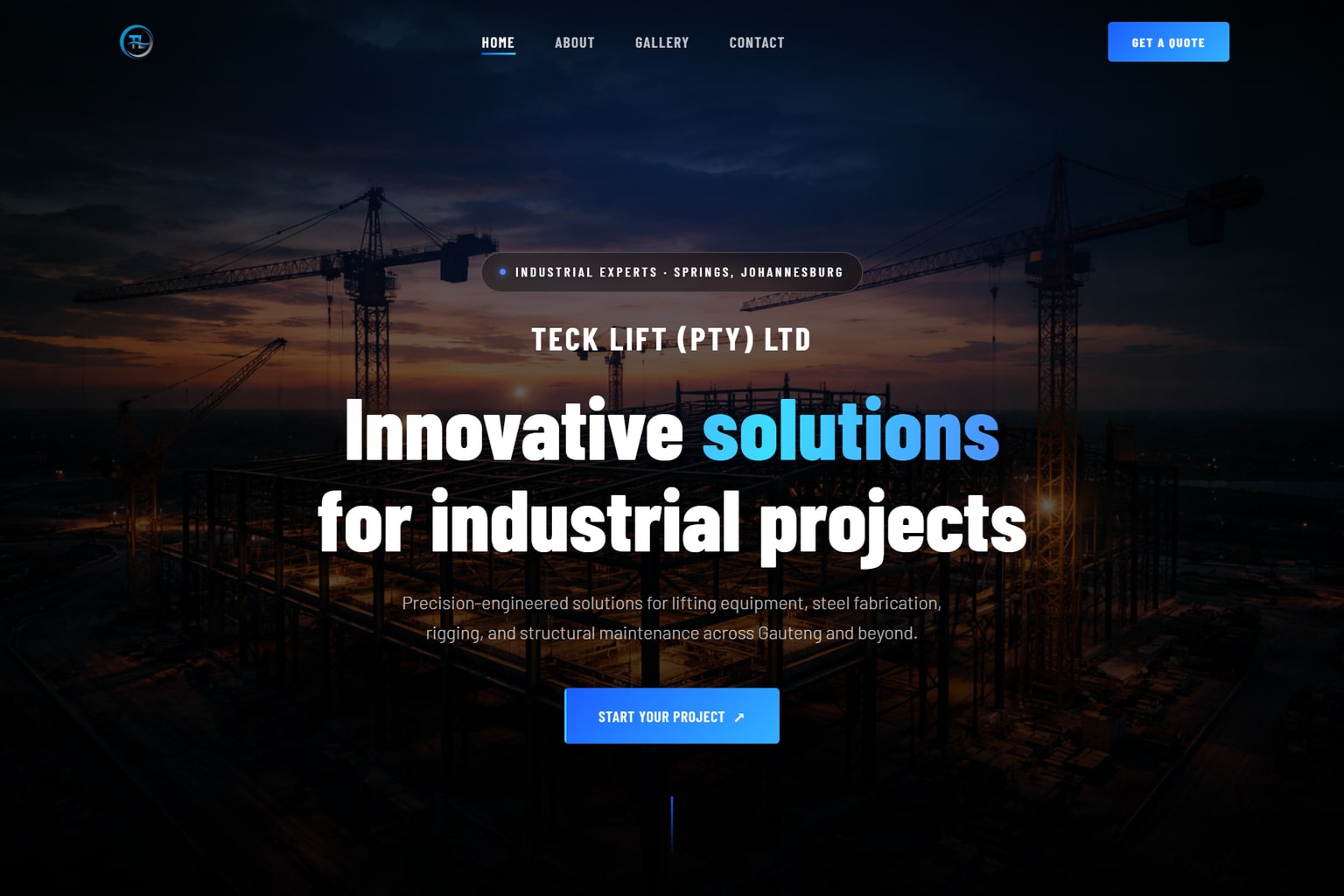 Teck Lift website homepage screenshot