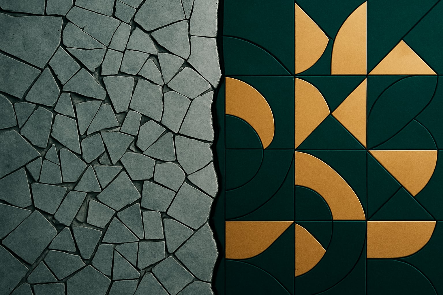 Abstract geometric contrast representing common website mistakes